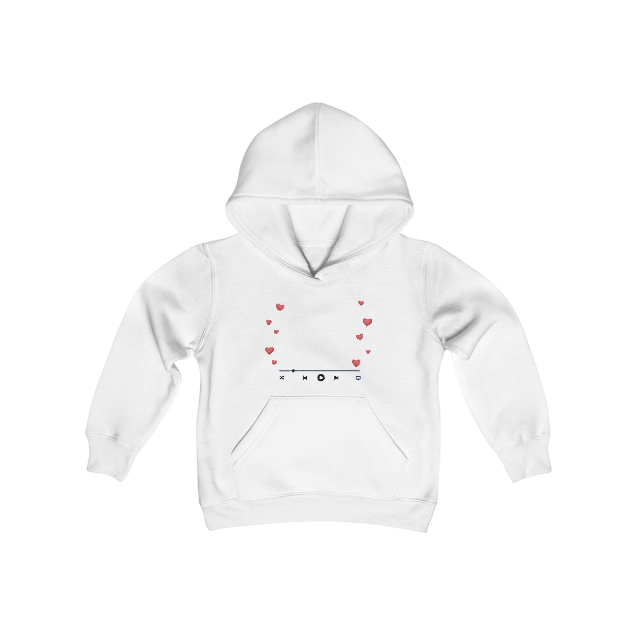 Custom image with Music player | Youth Heavy Blend Hooded Sweatshirt